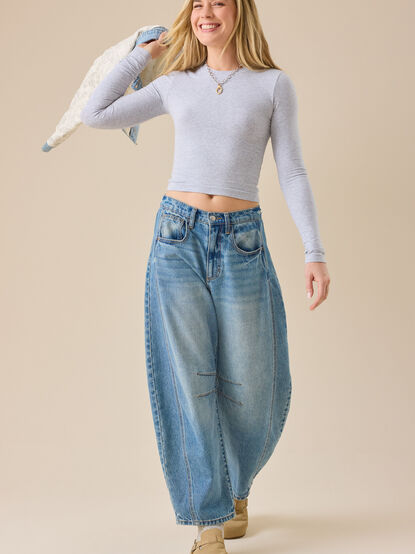 Heather Basic Long Sleeve Tee - TULLABEE