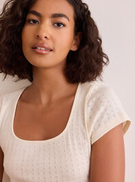 Maven Pointelle Baby Tee Detail 2 - TULLABEE