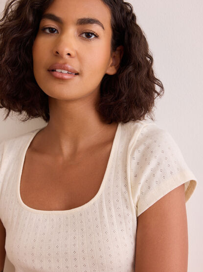Maven Pointelle Baby Tee - TULLABEE