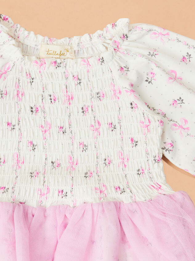 Eve Floral Bow Tutu Bodysuit Detail 2 - TULLABEE