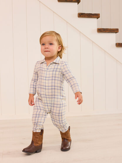 Parker Plaid Polo Romper - TULLABEE