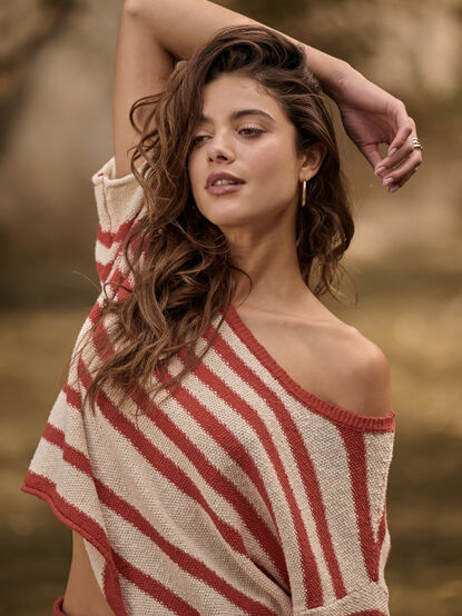 LAX Striped Sweater Top - TULLABEE