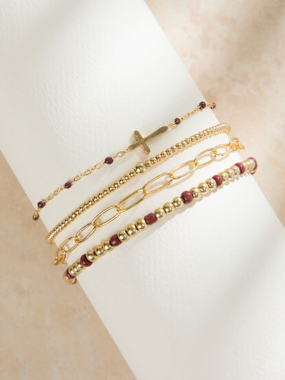 Beaded Cross Bracelet Set - TULLABEE