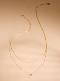 18K Gold Dainty Layered Charm Necklace Detail 2 - TULLABEE