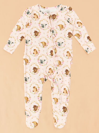 Floral Farm Friends Footie - TULLABEE