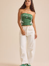 Italia Side Tie Tube Top Detail 2 - TULLABEE
