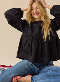 Sage Crochet Babydoll Top Detail 2 - TULLABEE