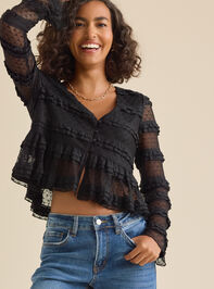 Wrennie Ruffle Mesh Top - TULLABEE