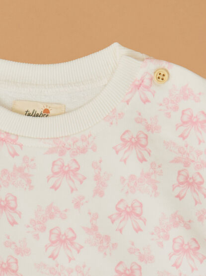 Ava Bow Toile Pullover - TULLABEE