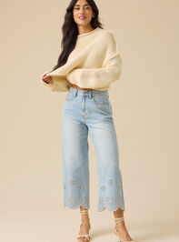 Natalee Embroidered Eyelet Jeans - TULLABEE