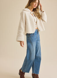 Clara Satin Tie Fur Jacket Detail 4 - TULLABEE