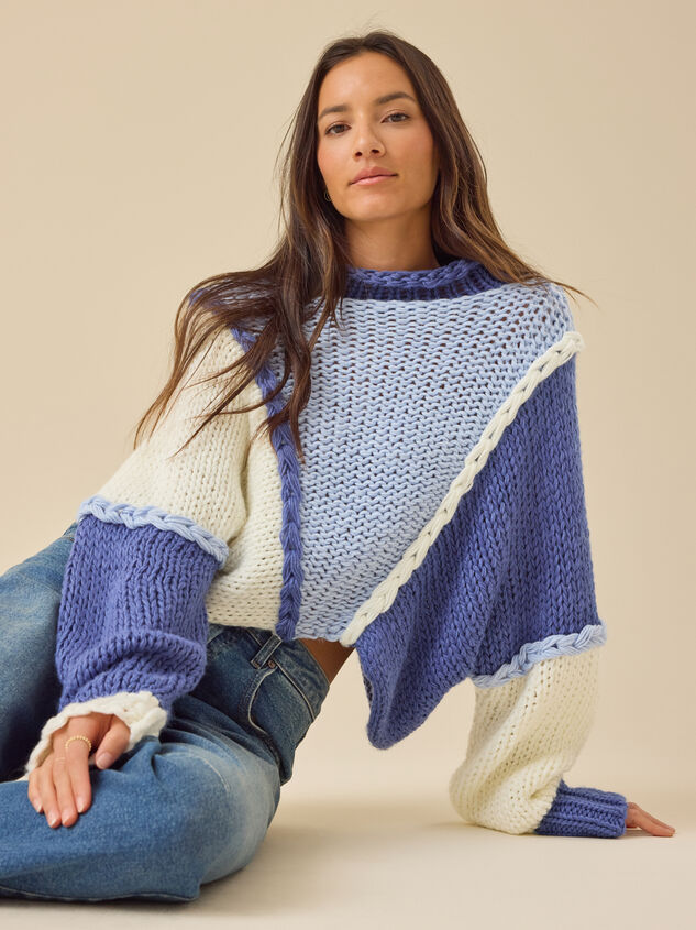 Andy Colorblock Braid Sweater Detail 3 - TULLABEE