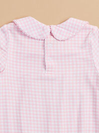 Kit Gingham Smocked Footie Detail 3 - TULLABEE