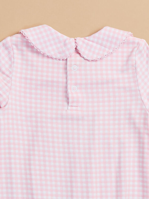 Kit Gingham Smocked Footie Detail 3 - TULLABEE