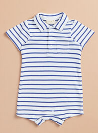 Paxton Striped Polo Romper - TULLABEE