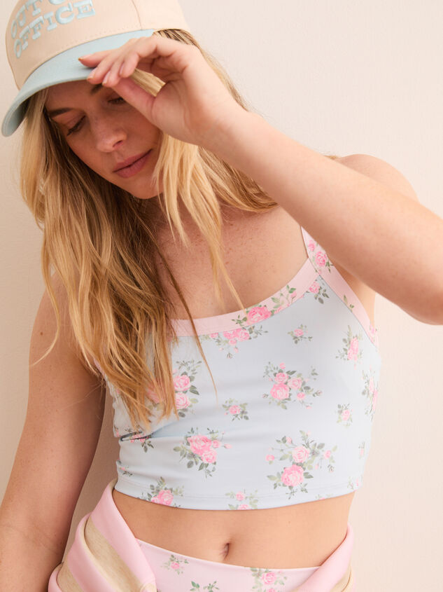 Tempo Floral Cropped Tank Detail 2 - TULLABEE