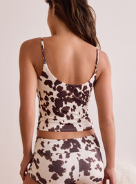 Cow Print Lounge Tank Detail 5 - TULLABEE