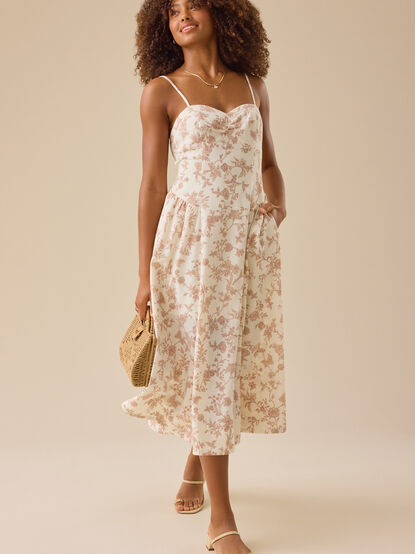 Bayley Floral Midi Dress - TULLABEE