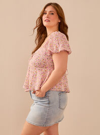 Ami Crossback Floral Babydoll Top Detail 4 - TULLABEE