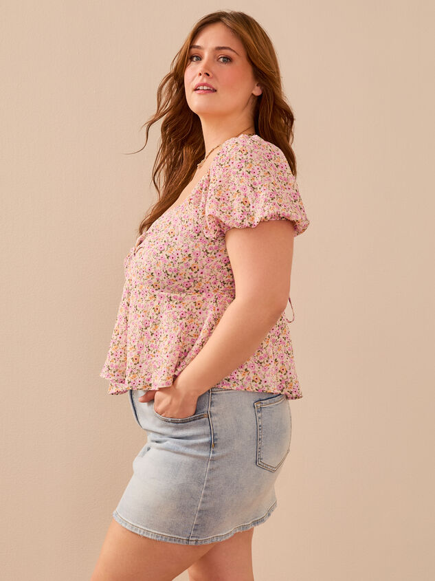 Ami Crossback Floral Babydoll Top Detail 4 - TULLABEE