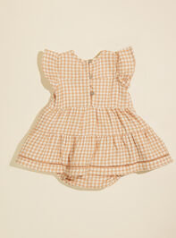 Sadie Gingham Dress and Bloomer Set by Quincy Mae Detail 2 - TULLABEE