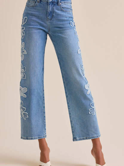 Pollie Patched Jeans - TULLABEE
