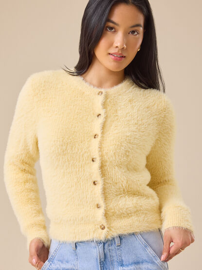 Camelia Fuzzy Cardigan - TULLABEE