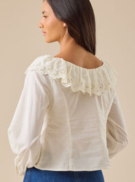 Eileen Collared Eyelet Top Detail 5 - TULLABEE
