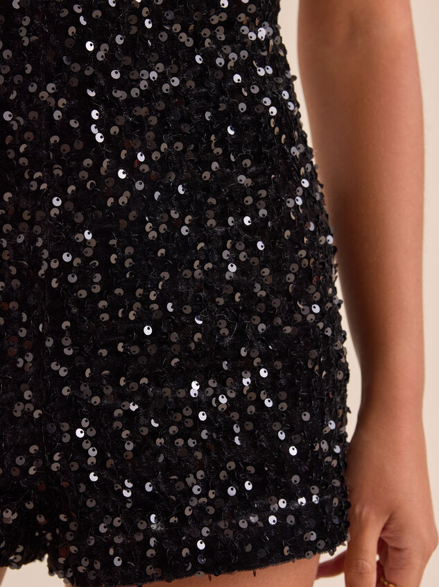 Juniper Sequin Mini Shorts Detail 2 - TULLABEE