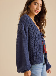 Dani Cable Tie Front Sweater Detail 3 - TULLABEE