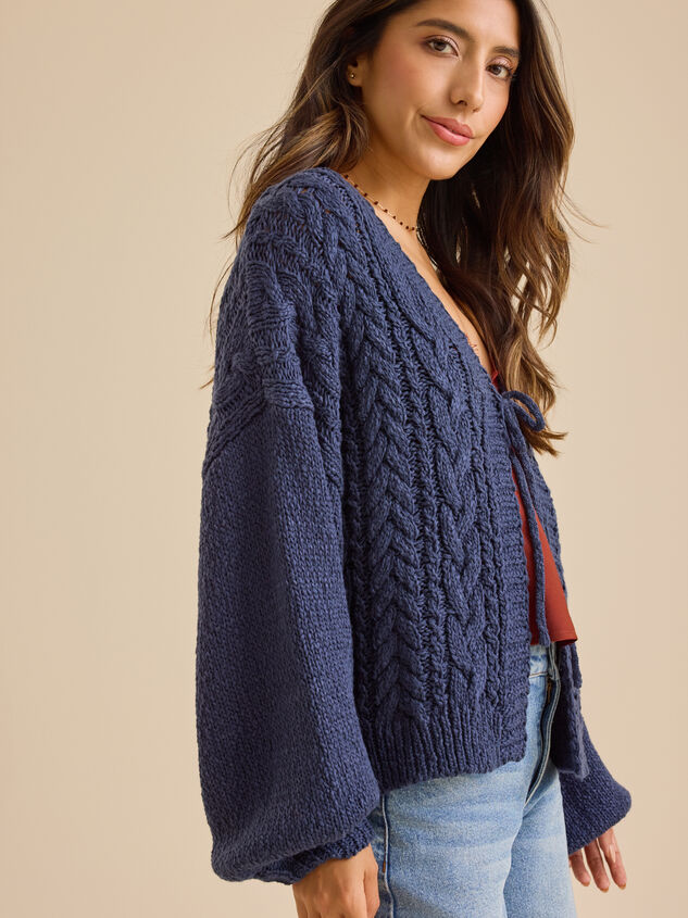 Dani Cable Tie Front Sweater Detail 3 - TULLABEE