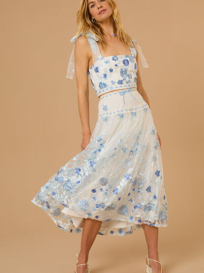 Braxlin Embroidered Midi Skirt - TULLABEE