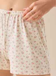 Eleanora Floral Lounge Short Detail 3 - TULLABEE
