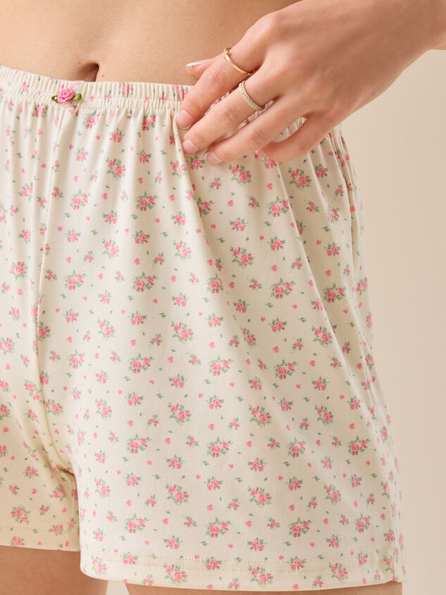 Eleanora Floral Lounge Short Detail 3 - TULLABEE