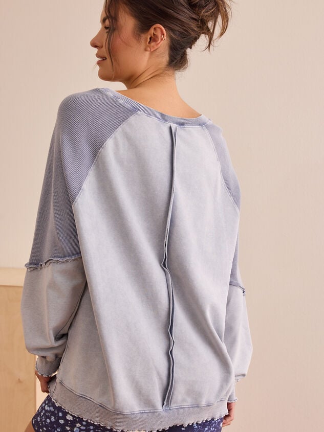 Stay Steady Pieced Long Sleeve Tee Detail 4 - TULLABEE