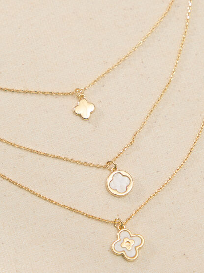 Clover Cascade Charm Necklace - TULLABEE