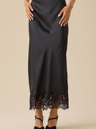Keily Satin Midi Skirt Detail 2 - TULLABEE