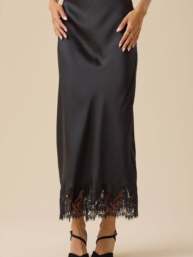 Keily Satin Midi Skirt Detail 2 - TULLABEE