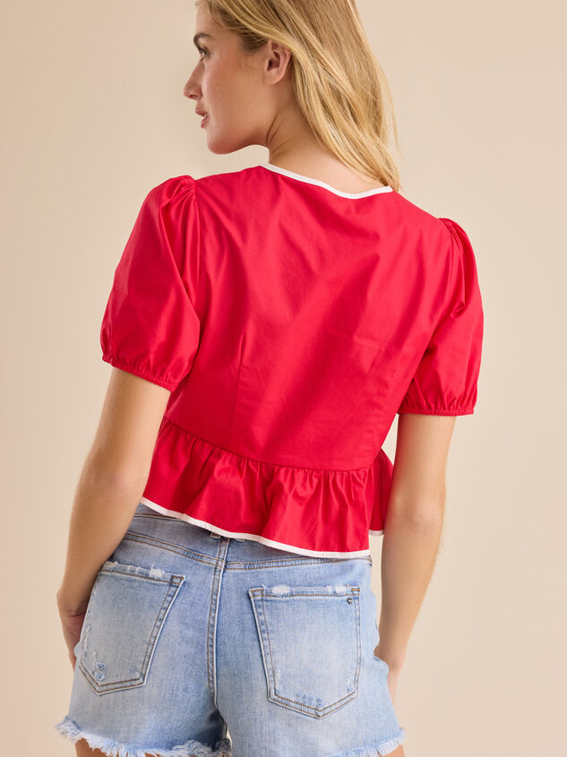 Brett Puff Sleeve Top Detail 4 - TULLABEE