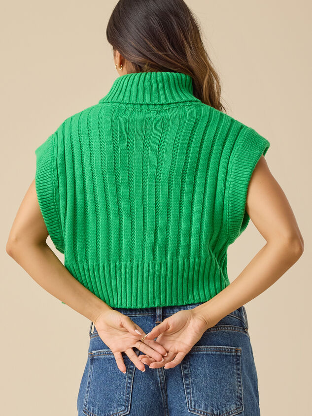 Destiny Turtleneck Sweater Vest Detail 3 - TULLABEE