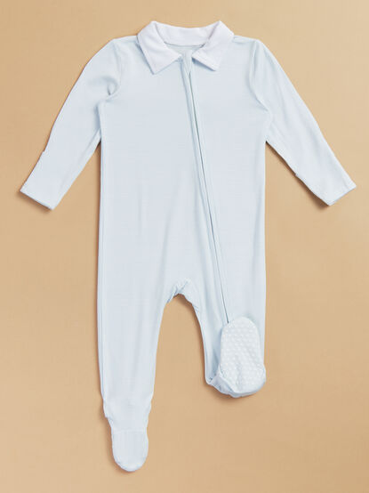 Bentley Collared Classic Stripe Footie - TULLABEE