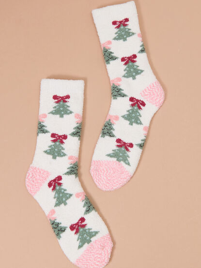 Bow Christmas Tree Cozy Sock - TULLABEE