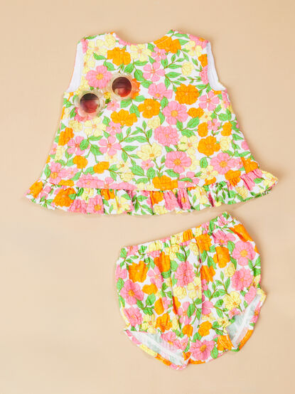 Retro Floral Ruffle Set - TULLABEE