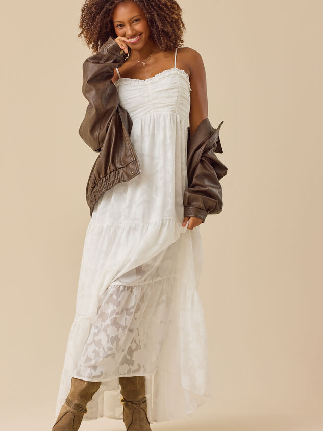 Hazel Ruched Front Maxi Dress Detail 2 - TULLABEE