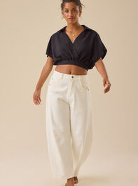 Avni Crossover Crop Top Detail 2 - TULLABEE