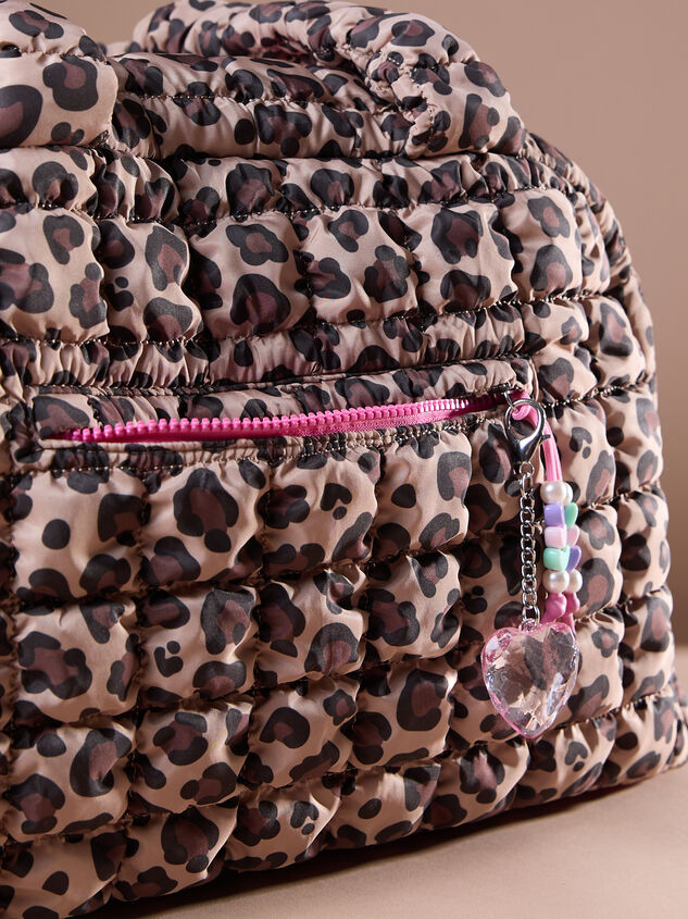Proficient Cheetah Puffer Duffel Bag Detail 3 - TULLABEE