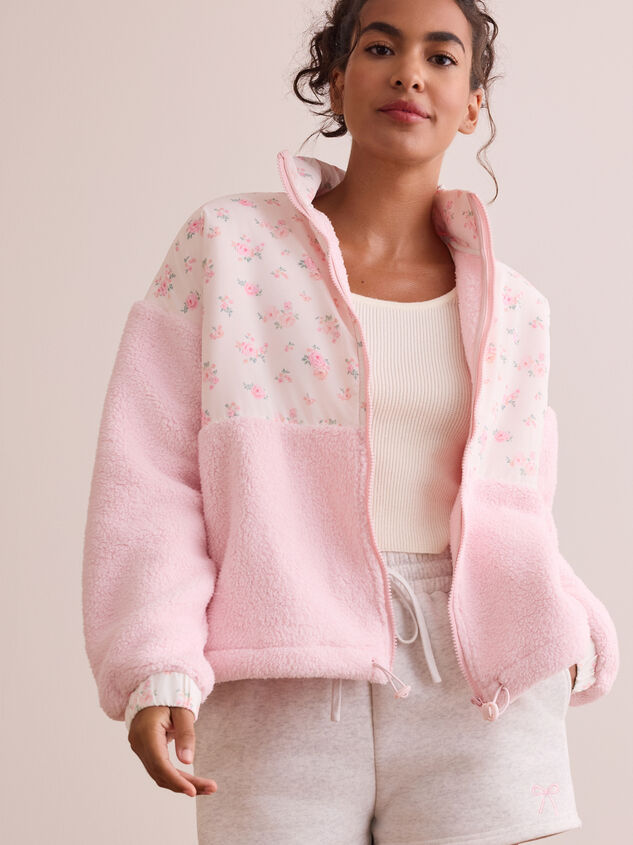 Wildflower Sherpa Zip Up Detail 3 - TULLABEE