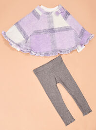 Violet Plaid Poncho Set - TULLABEE