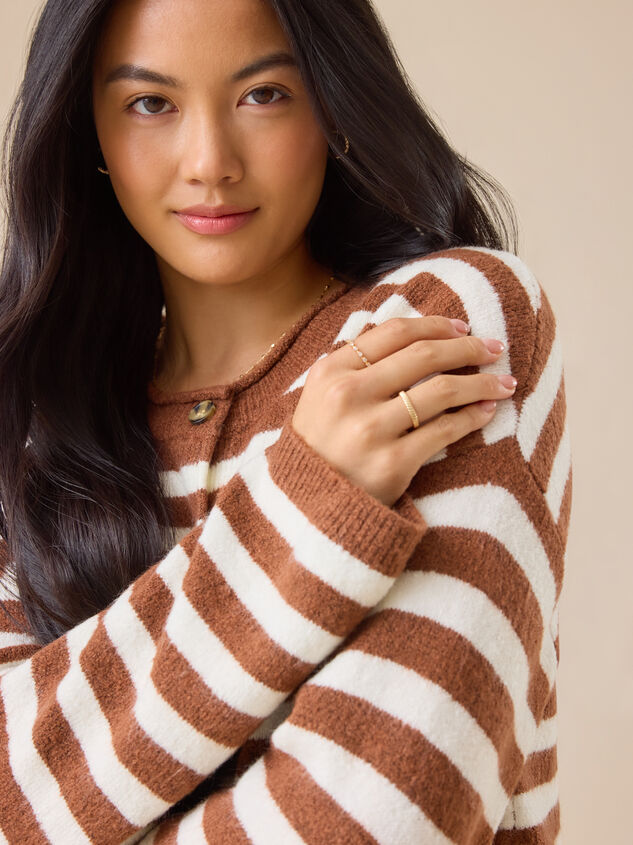 Emory Striped Cardigan Detail 4 - TULLABEE