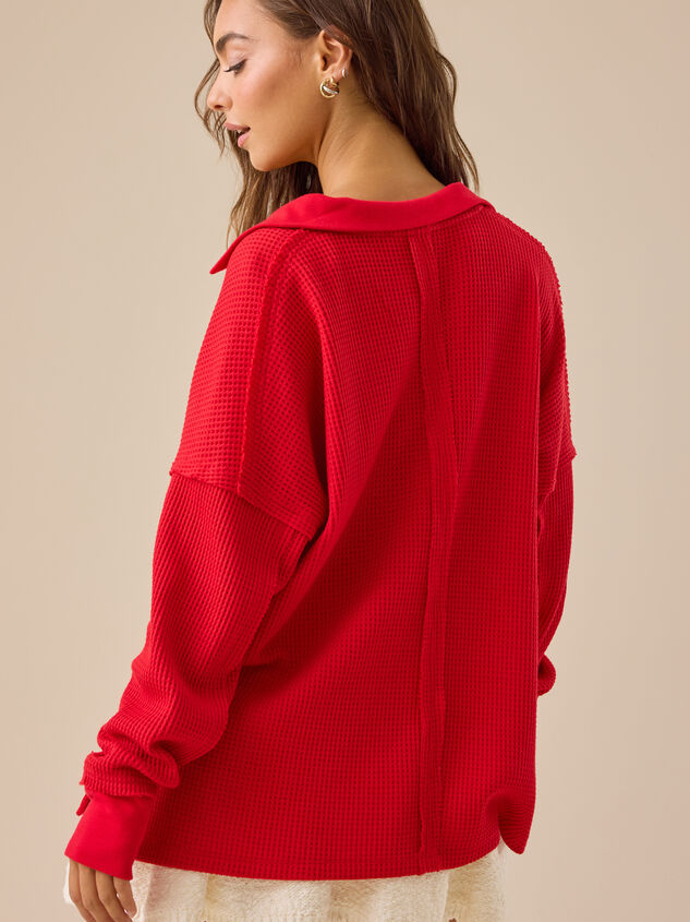 Gracey Waffle Knit Top Detail 6 - TULLABEE